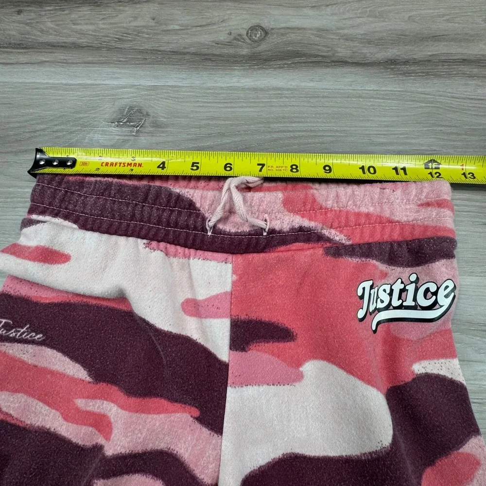 Justice‎ Pink Camo Joggers Sweatpants Girls Size M 10 Drawstring Waist